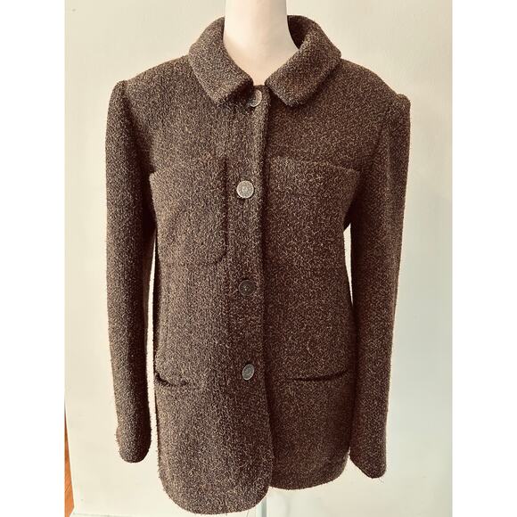 Chanel Vintage Brown Tweed Blazer Jacket FR 38 US 6 8 97A - Picture 1 of 14